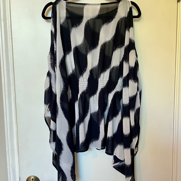 Michael Kors Striped Swim/Beach Coverup Kaftan Top - Size S/M - Picture 10 of 10